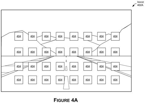 Game scene with object overlays., drawing sheet 5 from US 2026/0301378 A1