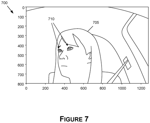 Occupant's face with eye gaze., drawing sheet 7 from US 2026/0301433 A1