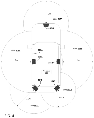 Vehicle with various trigger zones., drawing sheet 4 from US 2026/0301492 A1
