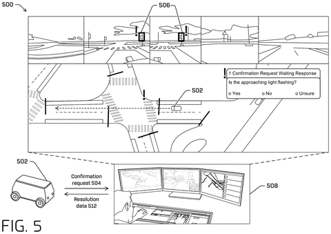 Human operator resolves road uncertainty., drawing sheet 6 from US 2026/0301566 A1
