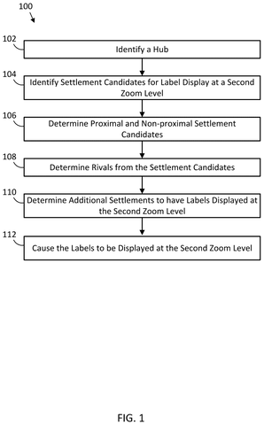 Map label display process., drawing sheet 1 from US 2026/0301607 A1