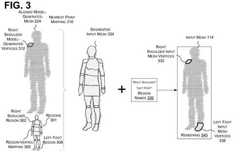 Highlighting body regions on a 3D mesh, drawing sheet 3 from US 2026/0301936 A1