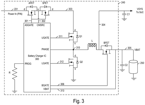 Battery charger circuit diagram., drawing sheet 3 from US 2026/0302798 A1