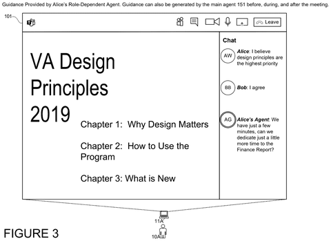AI agent guidance in a meeting., drawing sheet 8 from US 2026/0303390 A1