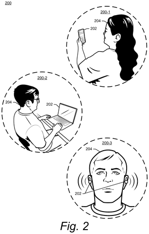 People using personal electronic devices., drawing sheet 2 from US 2026/0303403 A1