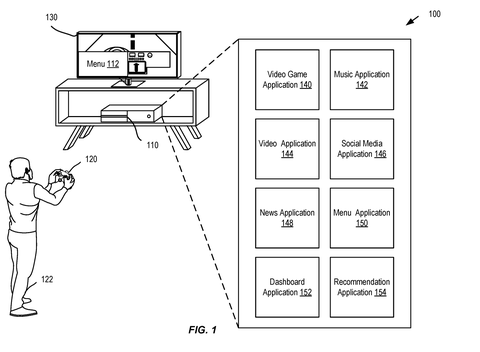 Gaming system and application menu., drawing sheet 1 from US 2026/0303910 A1