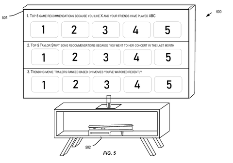 Personalized recommendations on a television., drawing sheet 5 from US 2026/0303910 A1