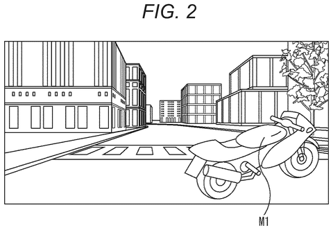 Motorcycle on an LED background., drawing sheet 2 from US 2026/0303960 A1