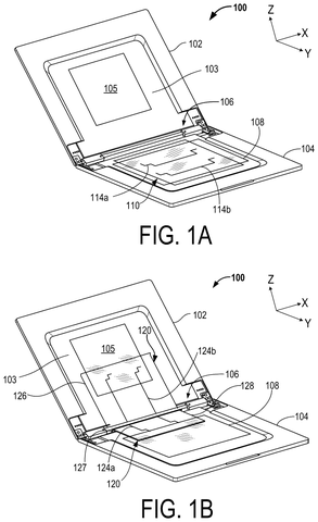 Laptop with signal-carrying members, drawing sheet 1 from US 2026/0304596 A1