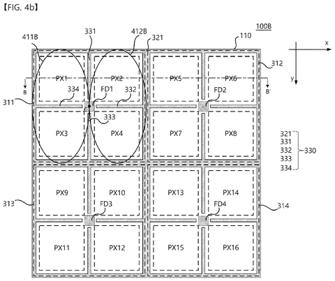 Pixel array with vertical focus groups, drawing sheet 6 from US 2026/0304972 A1