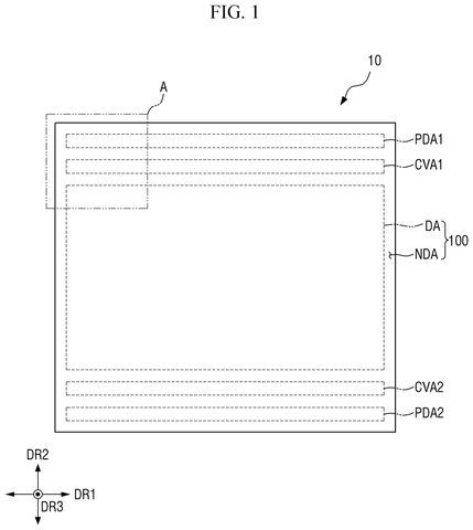 OLED display panel layout, drawing sheet 1 from US 2026/0305141 A1