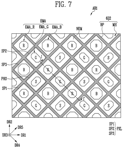 Close-up of colored screen pixels, drawing sheet 8 from US 2026/0305960 A1