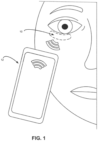 Eyelid sensor communicating with phone, drawing sheet 1 from US 2026/0305985 A1