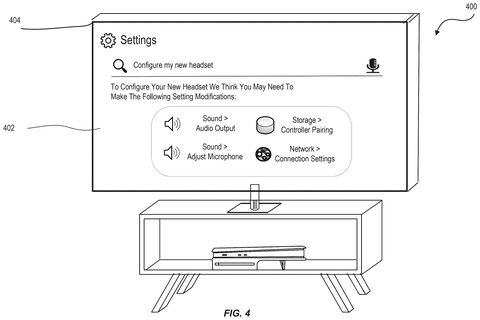 Settings screen for headset setup, drawing sheet 4 from US 2026/0306946 A1