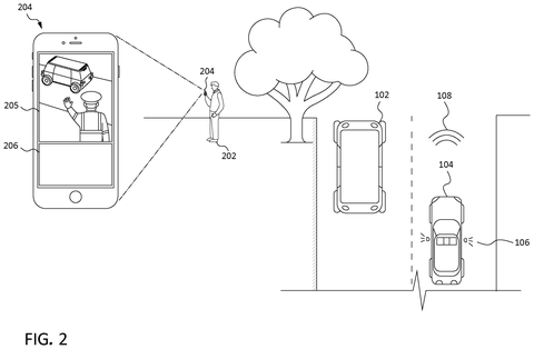 Smartphone alert showing police directions, drawing sheet 2 from US 2026/0307483 A1