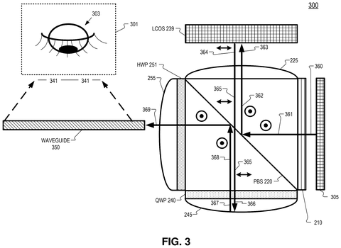 Optical path into the eye, drawing sheet 3 from US 2026/0309985 A1