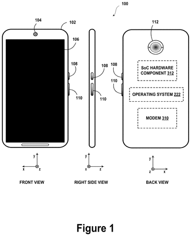 Smartphone exterior and internal parts, drawing sheet 1 from US 2026/0310280 A1