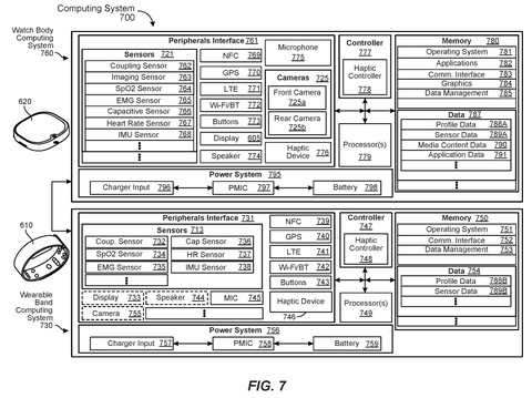 Smart watch internal electronics, drawing sheet 7 from US 2026/0310401 A1