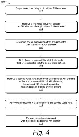 Steps for audio based commands, drawing sheet 4 from US 2026/0310403 A1