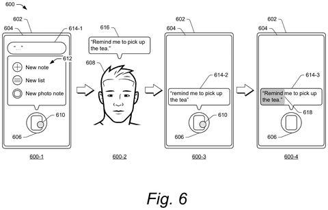 Holding an icon while speaking, drawing sheet 6 from US 2026/0310403 A1
