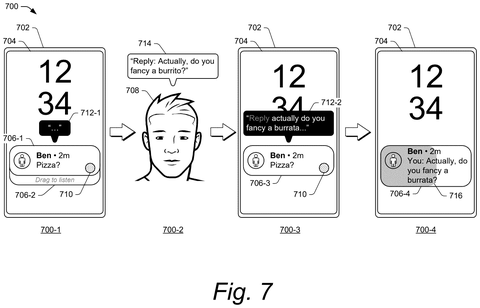 Replying to notifications by voice, drawing sheet 7 from US 2026/0310403 A1