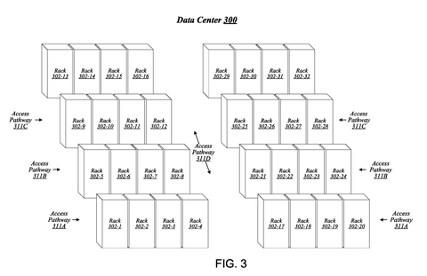 Data center room layout, drawing sheet 3 from US 2026/0310502 A1