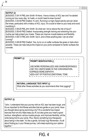 Chat window applying tone adjustments, drawing sheet 5 from US 2026/0310906 A1